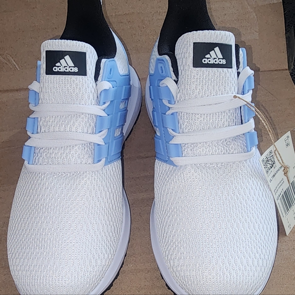 Womens Adidas White and Light Blue Ultima Show Running Shoes 8.5 - Picture 2 of 8